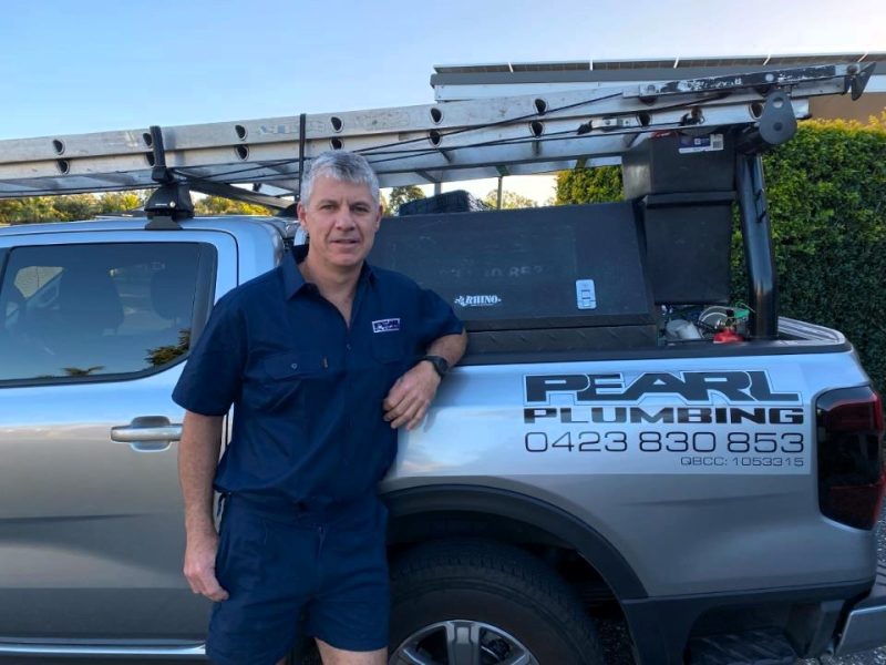 Matthew Pearl from PEARL PLUMBING in front of his UTE